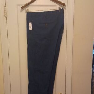 Men's GAP Blue Linen Flat Front Pants. Sz 38x32